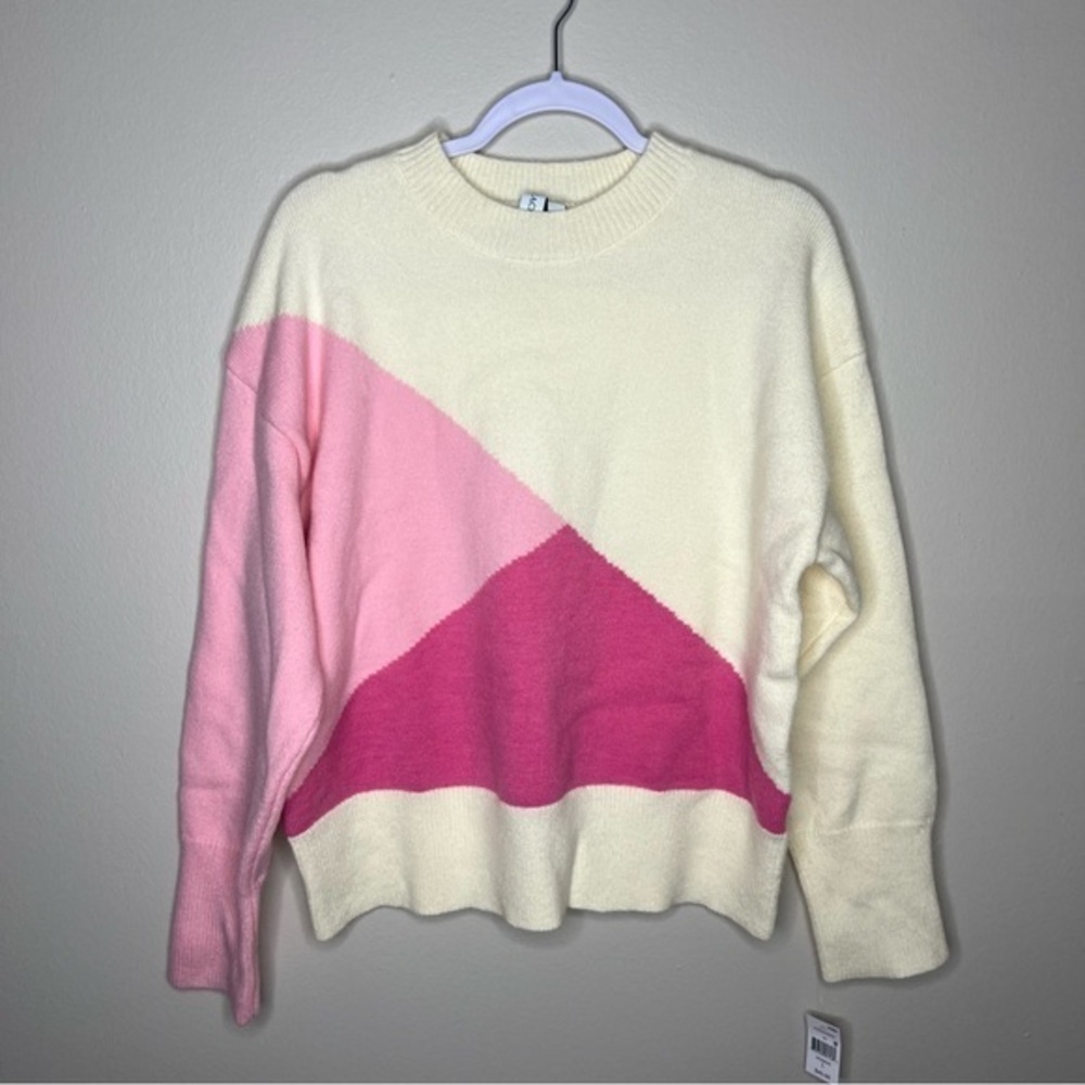 Grace + Karma Color Block Long Sleeve Mock Neck Sweater